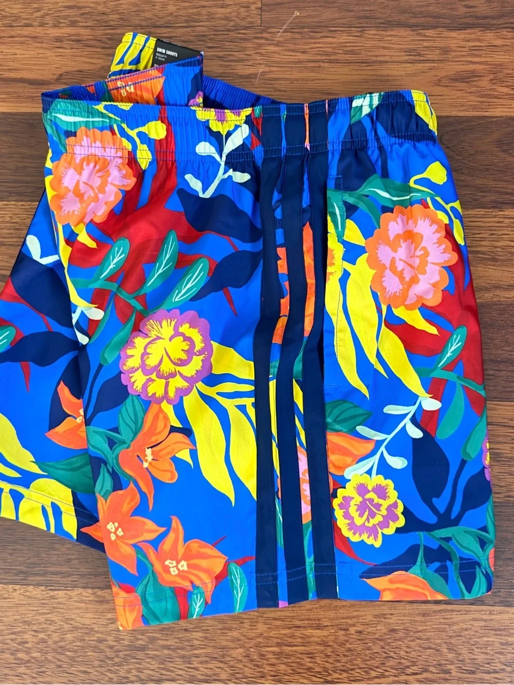 adidas Blue Tropical Floral Swim Trunks size Large